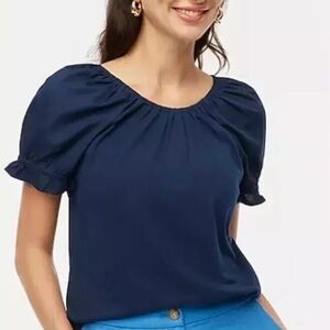J. Crew Navy Short-Sleeve Blouse